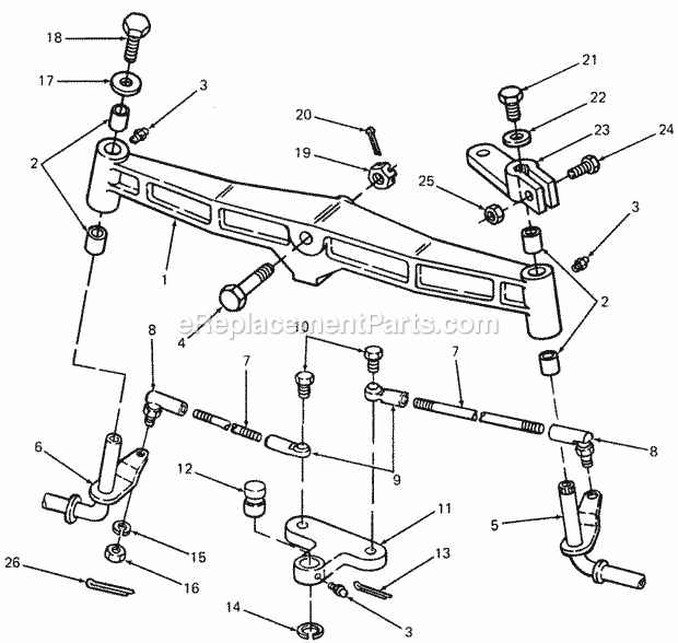Front Axle Diagram and Parts List for 1882 800000-821059, 140-721-100, 141-721-100 Cub Cadet Lawn Tractor